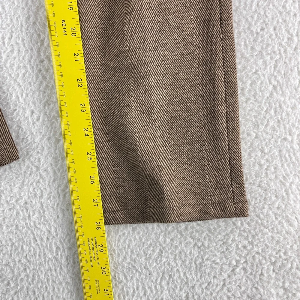 Dondup Brown Dress Pants Mens Size 32 Tweed Straight Leg Work Made in Italy‎